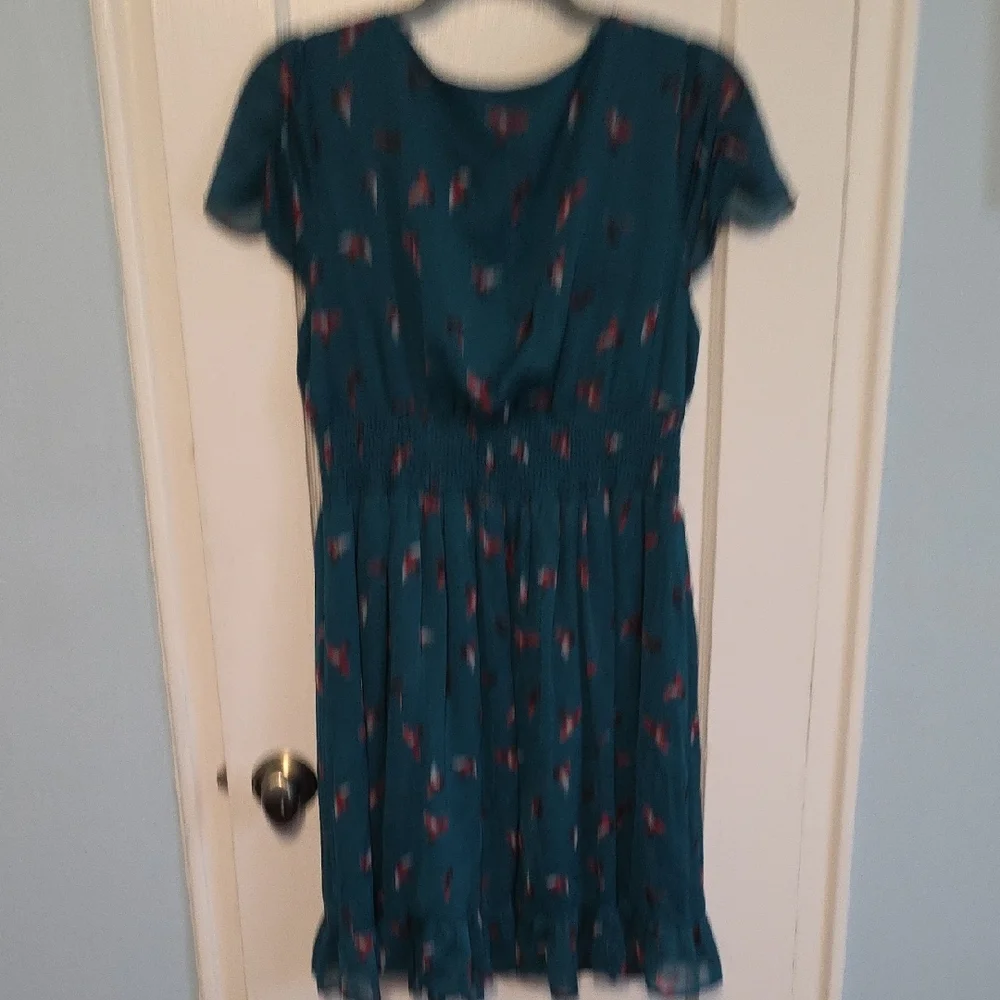 American Rag Blue/green Ruffled Tiered Mini Dress Wedding Guest - Picture 8 of 8